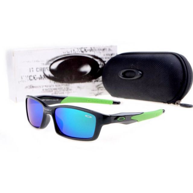 Oakley crosslink sunglasses polished black/island green/blue iridium