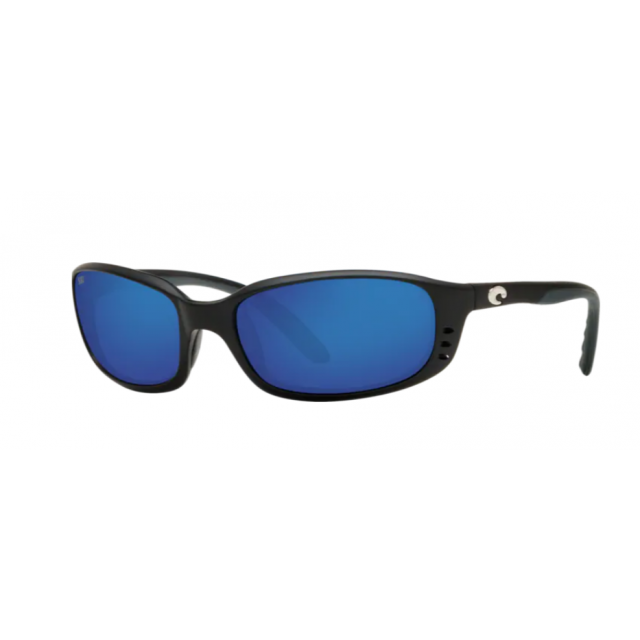 Costa Brine Men's Sunglasses Matte Black/Blue Mirror