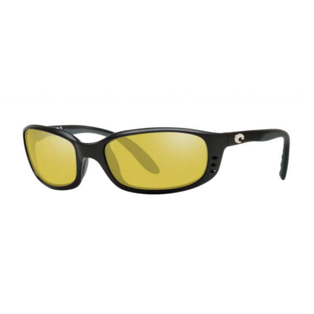Costa Brine Men's Sunglasses Matte Black/Sunrise Silver Mirror