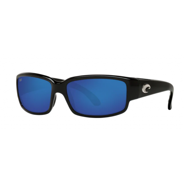 Costa Caballito Men's Sunglasses Shiny Black/Blue Mirror