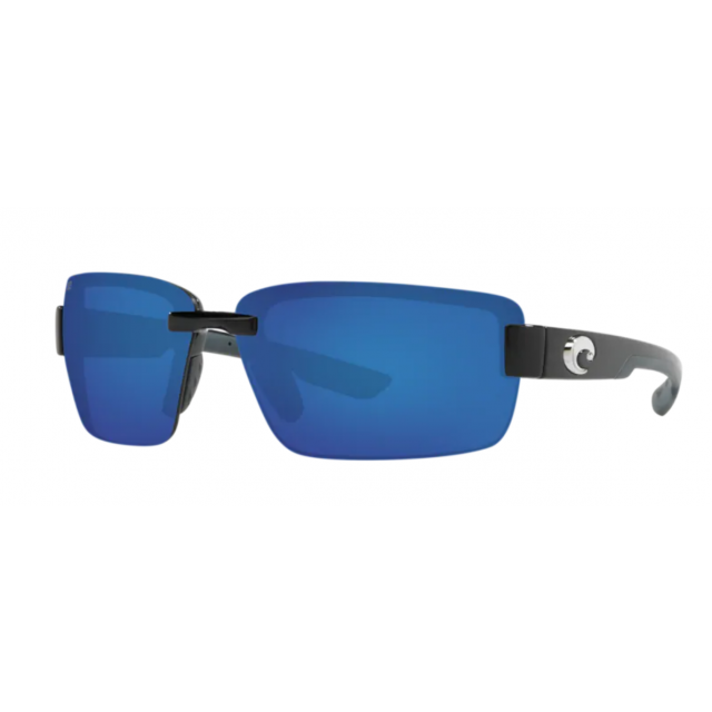 Costa Galveston Men's Sunglasses Shiny Black/Blue Mirror