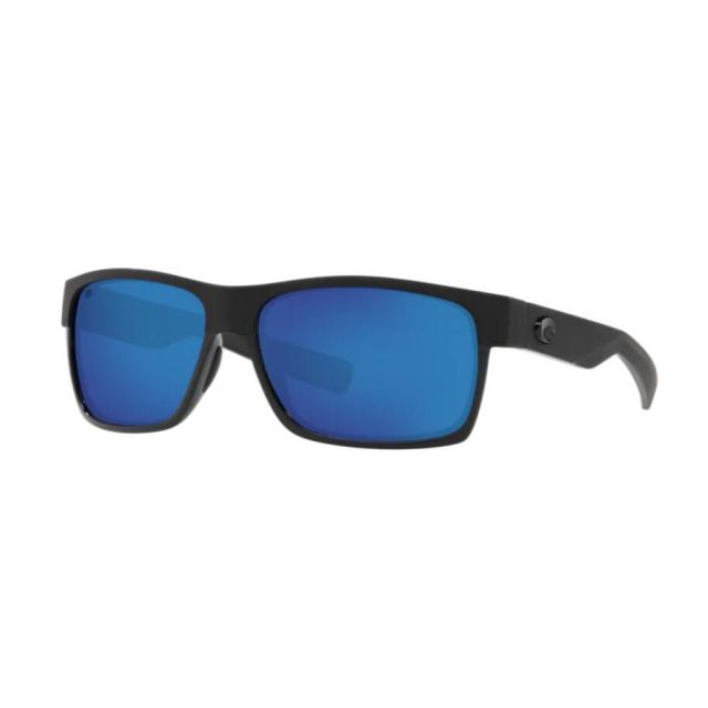Costa Half Moon Men's Sunglasses Shiny Black/Blue Mirror