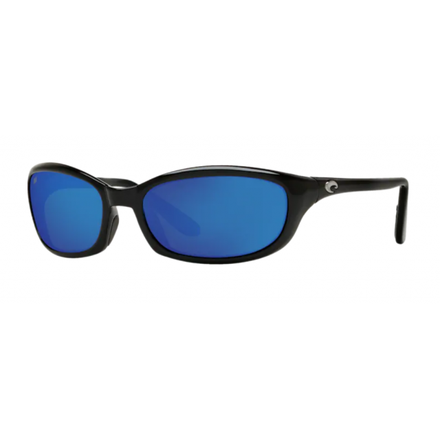 Costa Harpoon Men's Sunglasses Shiny Black/Blue Mirror