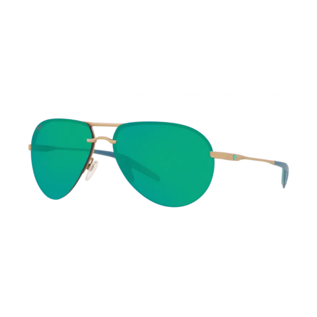 Costa Helo Men's Sunglasses Matte Champagne/Green Mirror