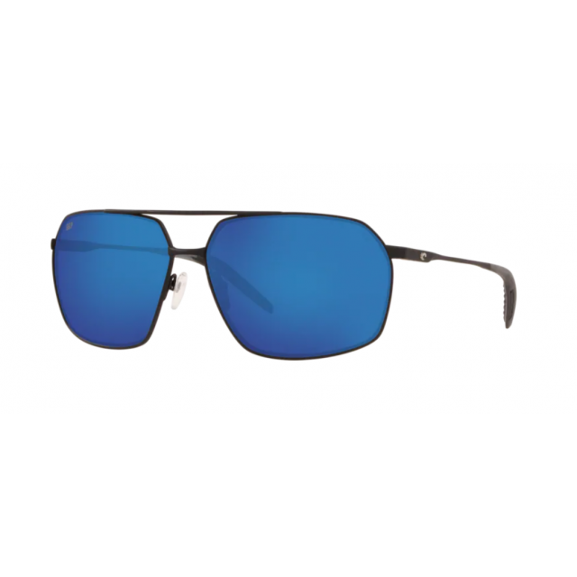 Costa Pilothouse Men's Sunglasses Matte Black/Blue Mirror