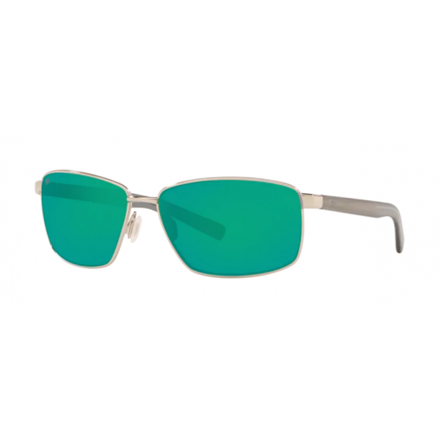 Costa Ponce Men's Sunglasses Silver/Green Mirror