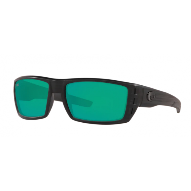 Costa Rafael Men's Sunglasses Matte Black Teak/Green Mirror