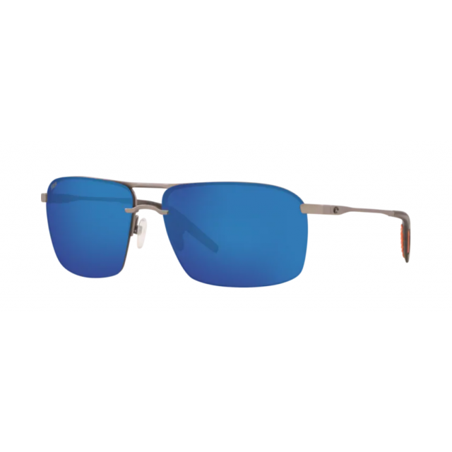 Costa Skimmer Men's Sunglasses Matte Silver/Blue Mirror