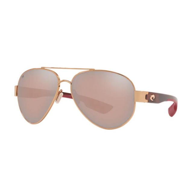 Costa South Point Men's Sunglasses Shiny Blush Gold/Copper Silver Mirror