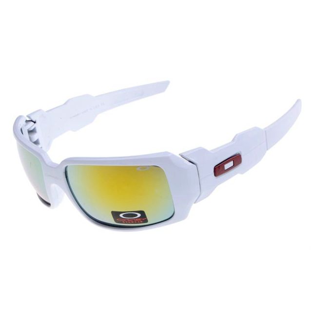 Oakley oil drum sunglasses in white / fire iridium