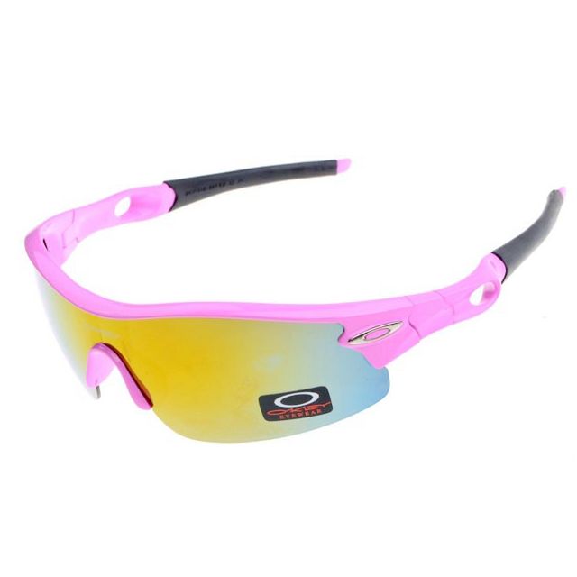 Oakley radar pitch sunglasses in neon pink / fire iridium