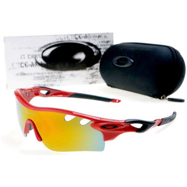 Oakley radarlock path sunglasses in polished red / fire iridium