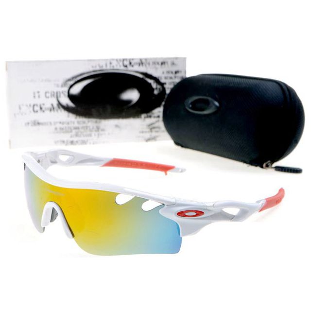 Oakley radarlock path sunglasses in white / fire iridium