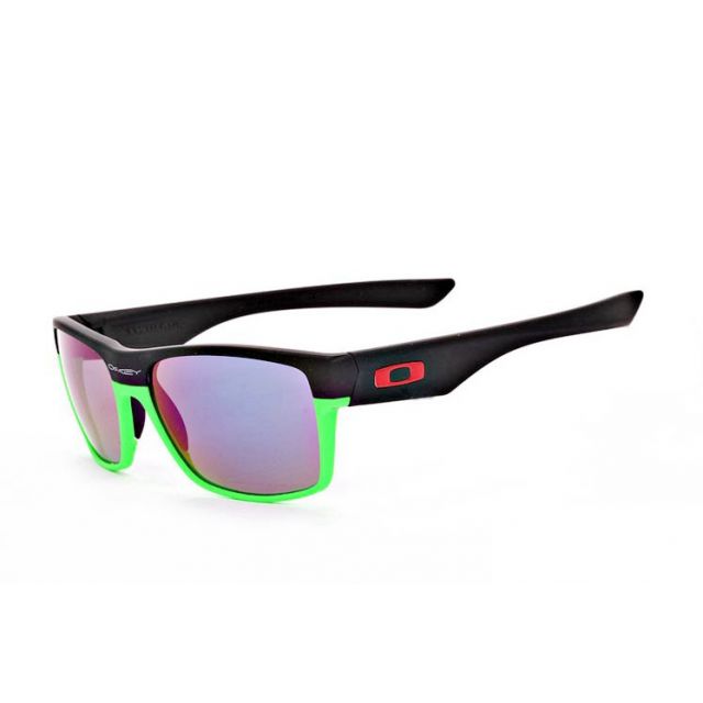 Oakley twoface sunglasses in matte black / green / violet iridium