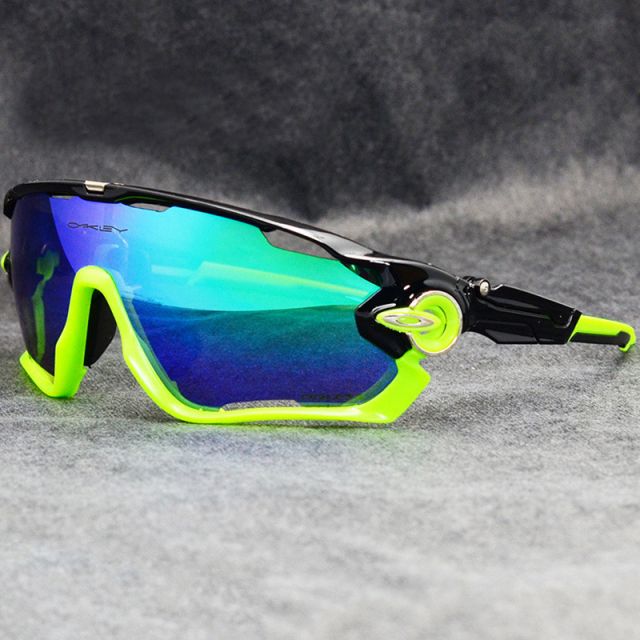 Oakley Jawbreaker Sunglasses Green with Black/Blue Iridium