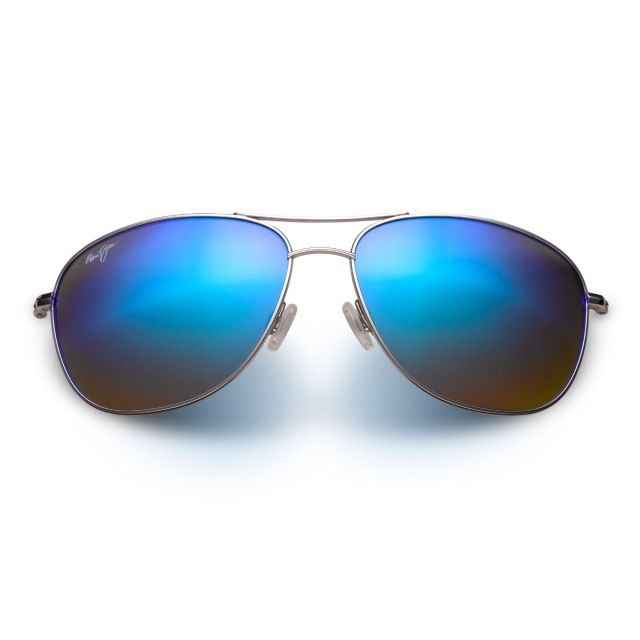 Maui Jim Cliff House Sunglasses Silver Frame Polarized Blue Lens