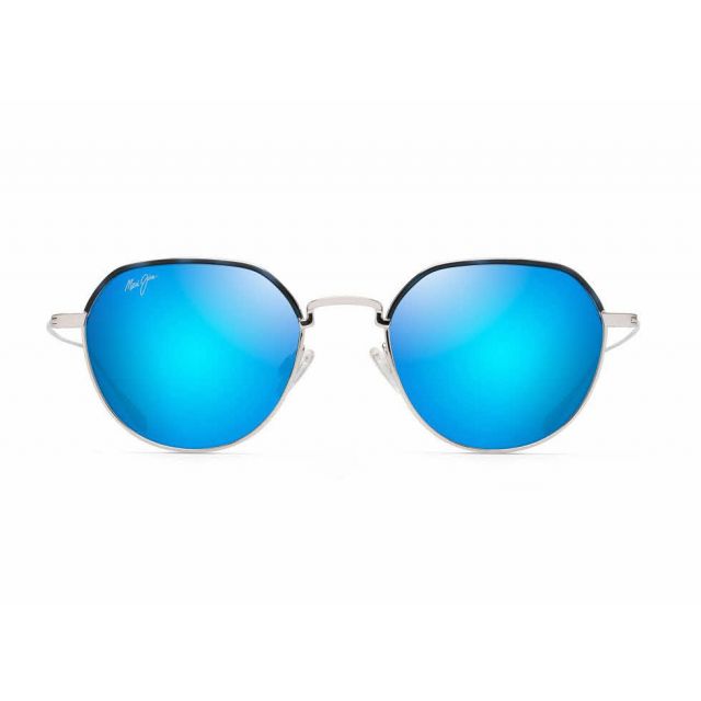 Maui Jim Island Eyes Sunglasses Silver Frame Polarized Blue Lens