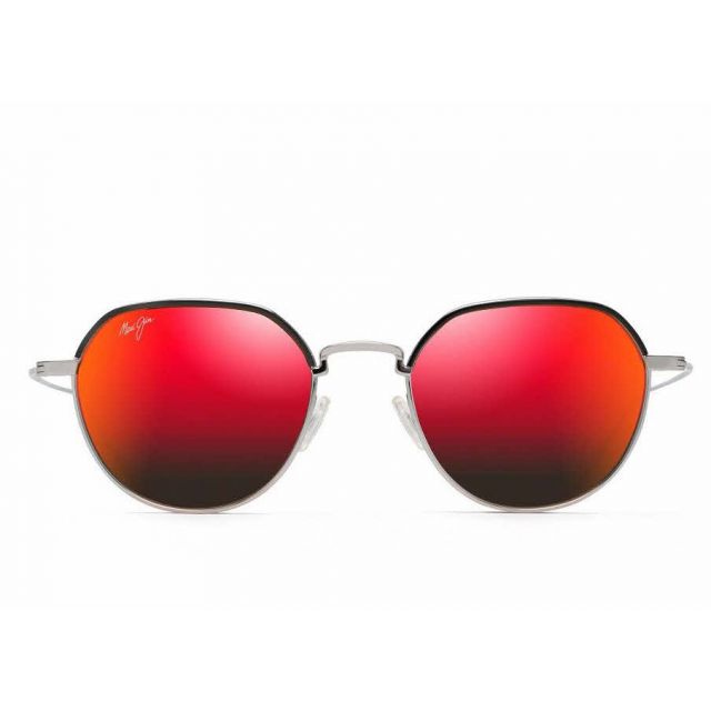 Maui Jim Island Eyes Sunglasses Silver Frame Polarized Red Lens