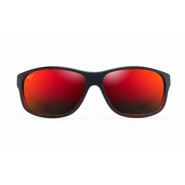 Maui Jim Kaiwi Channel Sunglasses Black Frame Polarized Red Lens