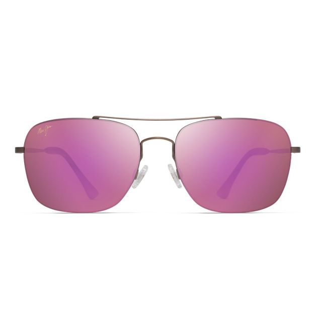 Maui Jim Lave Tube Sunglasses Matte Gold Frame Polarized Pink Lens