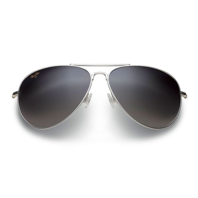 Maui Jim Mavericks Sunglasses Silver Frame Polarized Gray Lens
