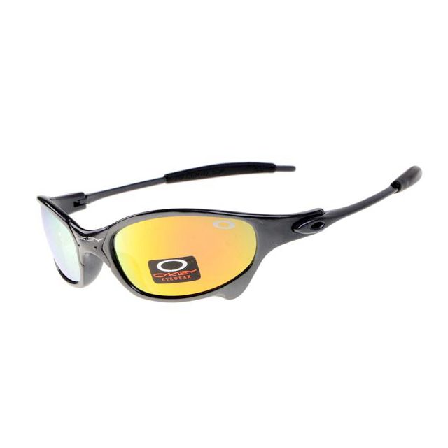 oakley juliet sunglasses in polished grey / fire iridium