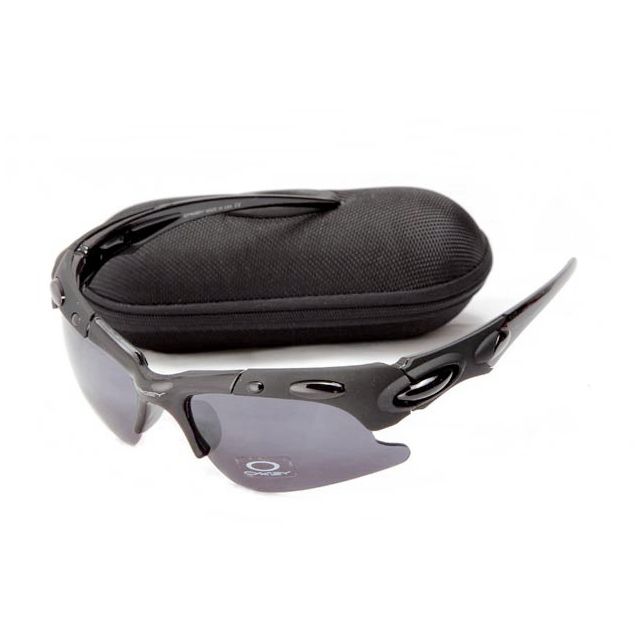 Oakley plate sunglasses in matte black / black iridium