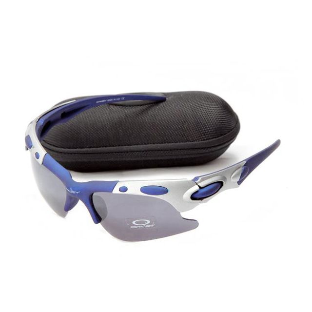 Oakley plate sunglasses in matte blue / silver and black iridium