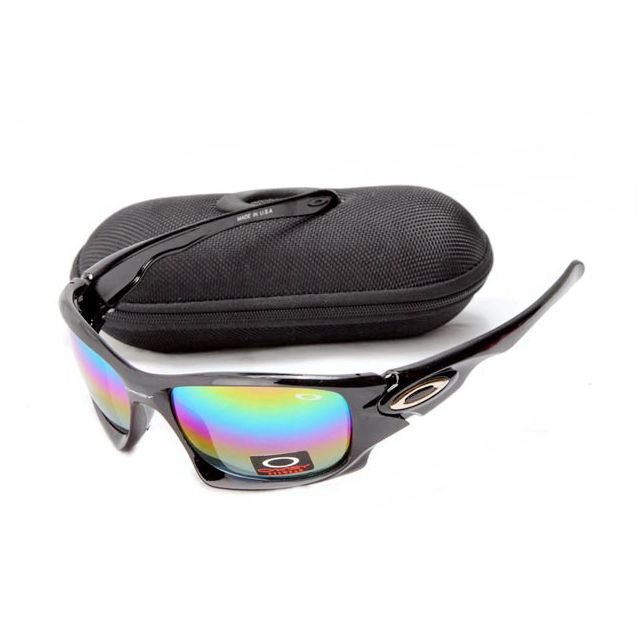 Oakley ten sunglasses in polished black / ice iridium
