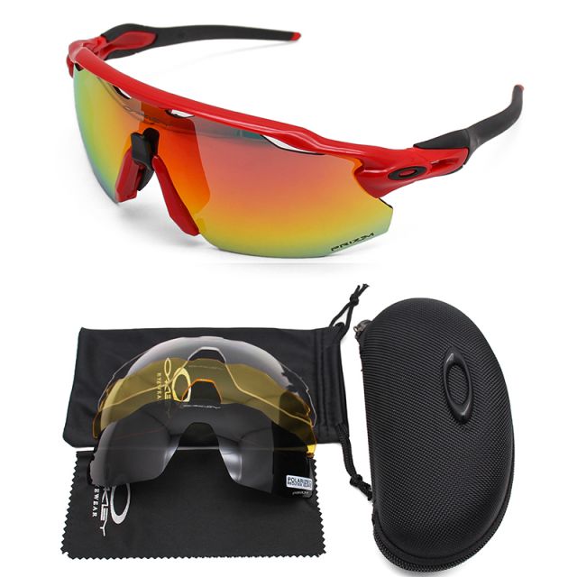 Oakley Radar EV Sunglasses Polished Red/Prizm Fire