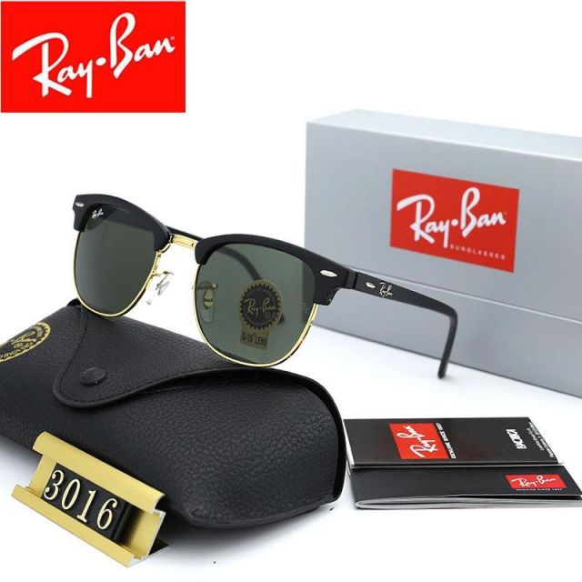 Ray Ban RB3016 Sunglasses Black/Gold with Black