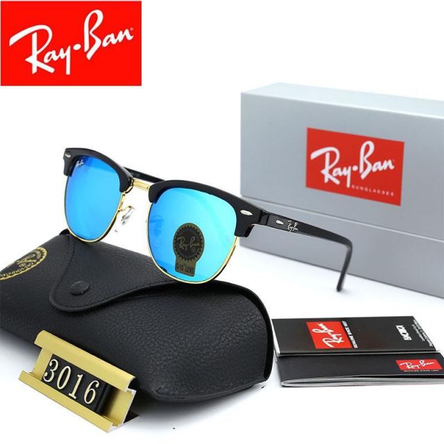Ray Ban RB3016 Sunglasses Blue/Gold with Black