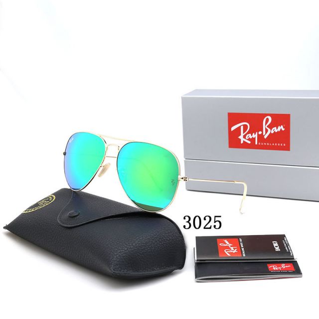 Ray Ban RB3025 Sunglasses Blue with Green/Gold