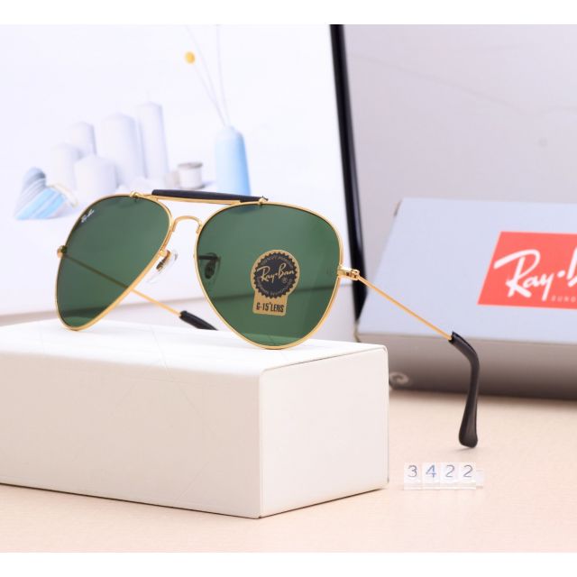 Ray Ban RB3422  Sunglasses Green/Gold with Black