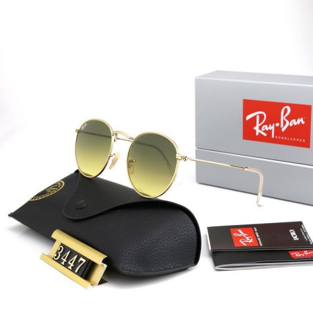 Ray Ban RB3447 Sunglasses Gradient Green/Gold