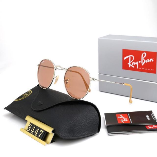 Ray Ban RB3447 Sunglasses Rose/Gray with Yellow