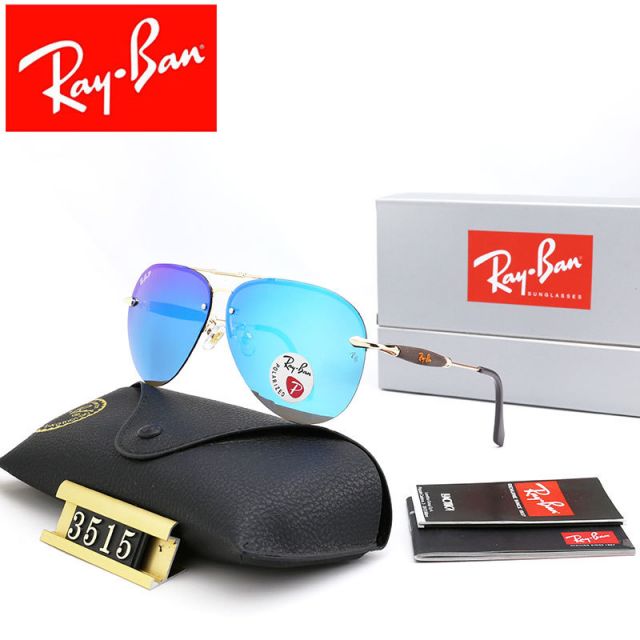 Ray Ban RB3515 Sunglasses Ice Bule/Gold with Black