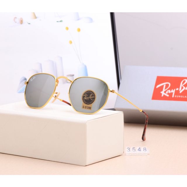 Ray Ban RB3548 Sunglasses Gray/Gold with Brown