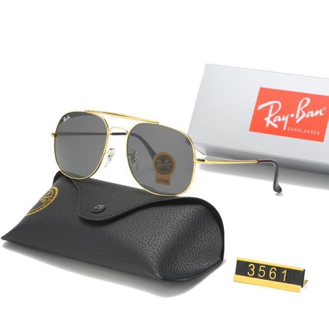Ray Ban RB3561 Sunglasses Gray/Gold with Black