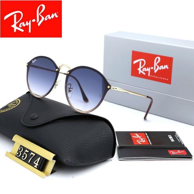Ray Ban RB3574 Sunglasses Blue/Gold with Brown