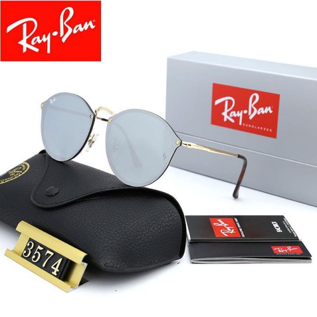 Ray Ban RB3574 Sunglasses Gray/Gold with Brown