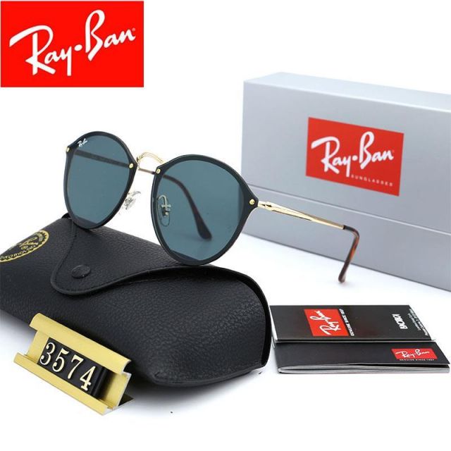 Ray Ban RB3574 Sunglasses Green/Gold with Black with Brown