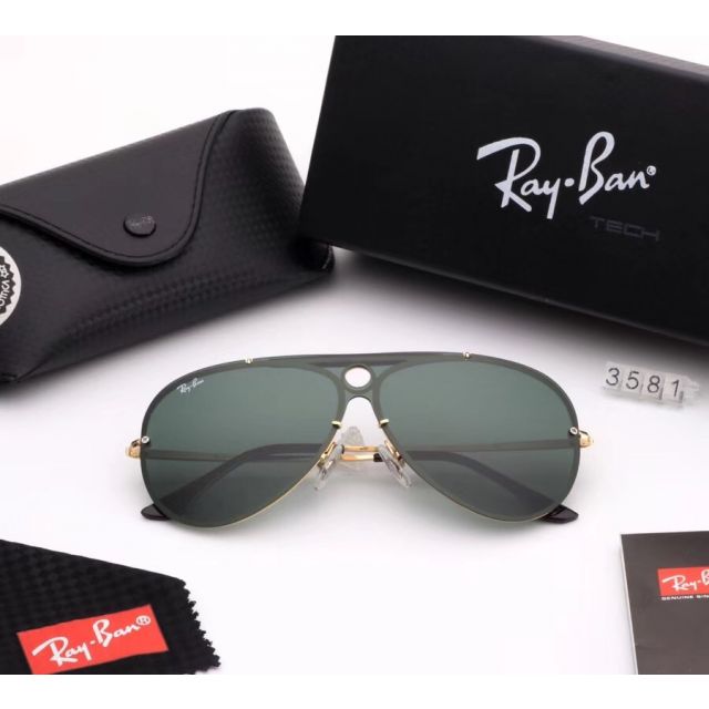 Ray Ban RB3581 Sunglasses Mirror Green/Gold with Black