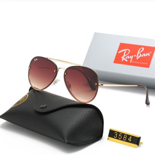 Ray Ban RB3584 Sunglasses Brown/Gold with Brown