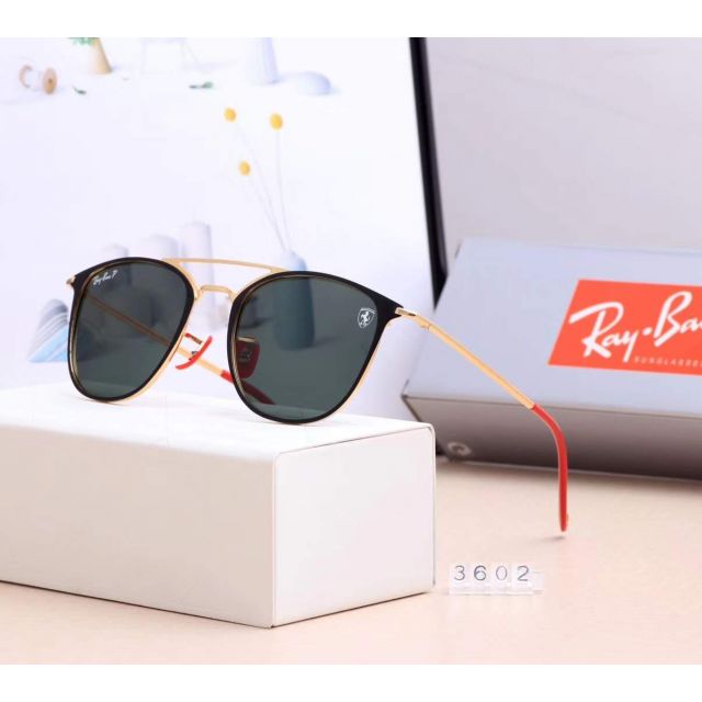 Ray Ban RB3602 Sunglasses Black/Gold with Red