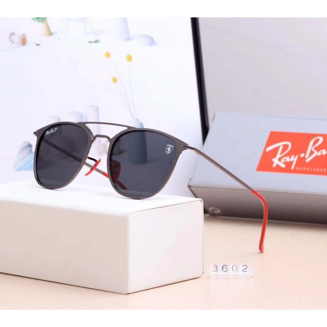 Ray Ban RB3602 Sunglasses Black/Gray with Red
