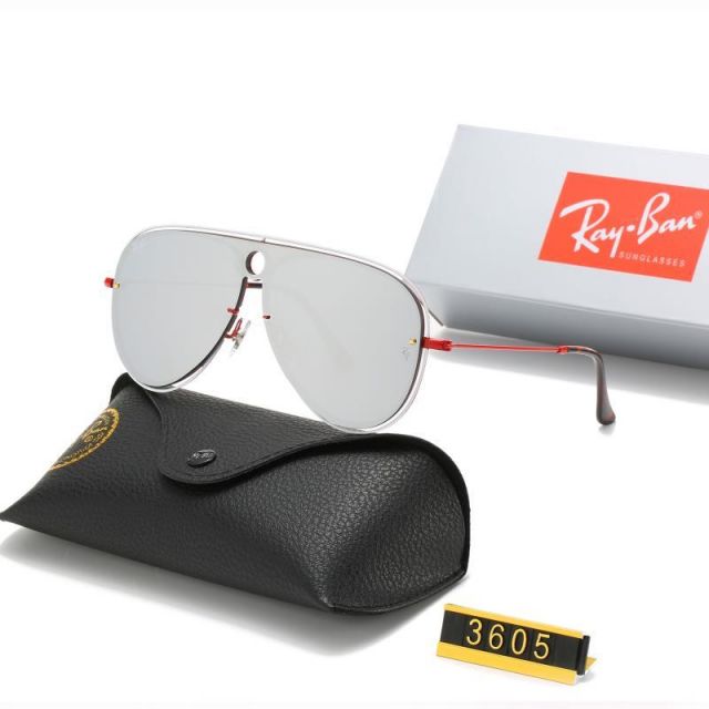 Ray Ban RB3605 Sunglasses Silver/Red with Black