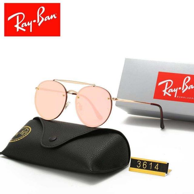 Ray Ban RB3614 Sunglasses Pink/Gold with Brown