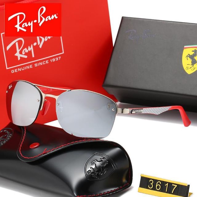 Ray Ban RB3617 Sunglasses Gray/Silvr with Red