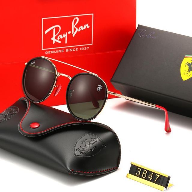 Ray Ban RB3647 Sunglasses Brown/Gold with Red